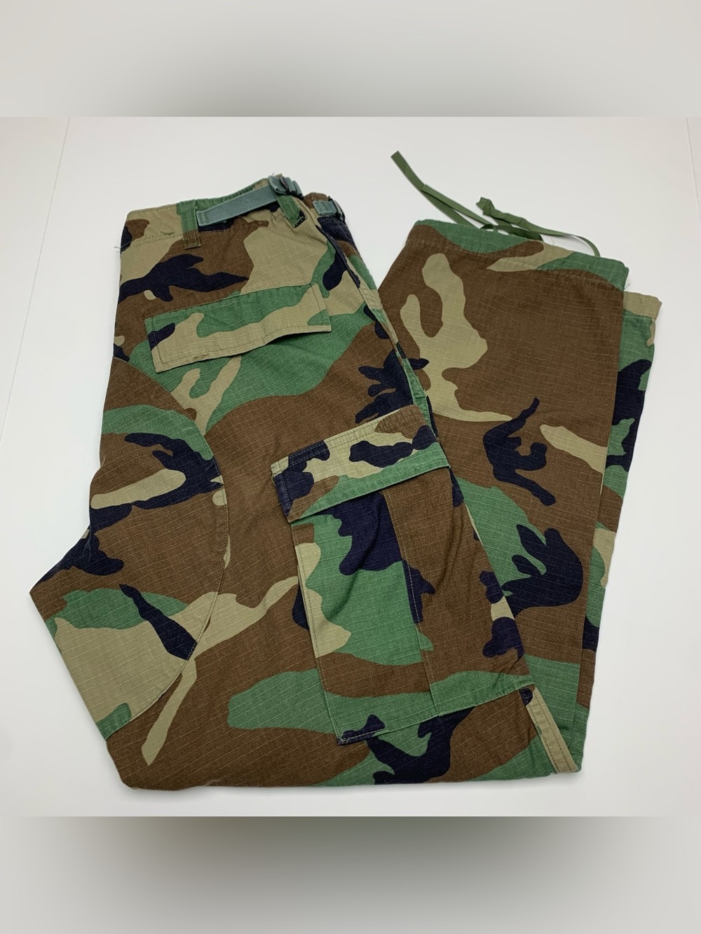 US Army Camo Pants Camouflage Woodland Combat Trousers Military Size Small Short